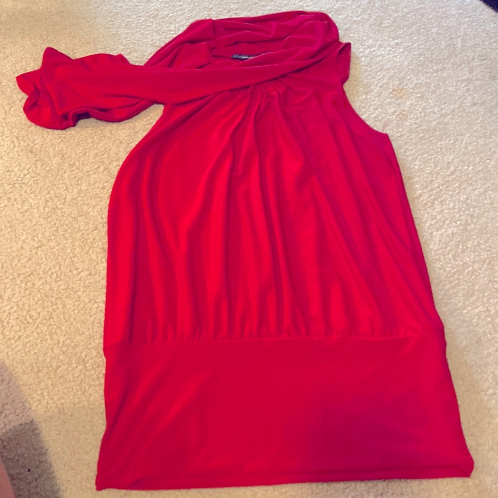 Candid Soul Red Tie Neck Tank Medium